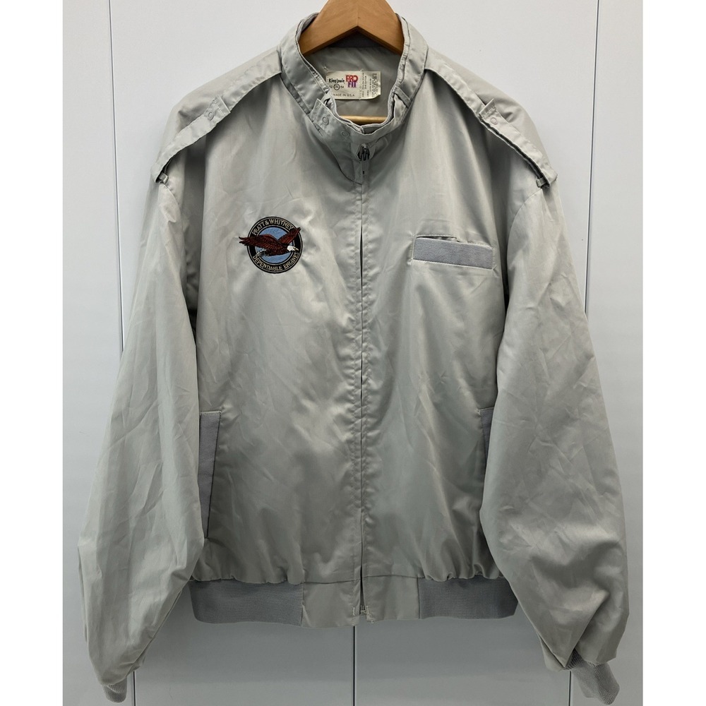 King Louie 1970s 80s Bomber Jacket Pratt Whitney‎ Retro VTG Size 2XL Made in USA